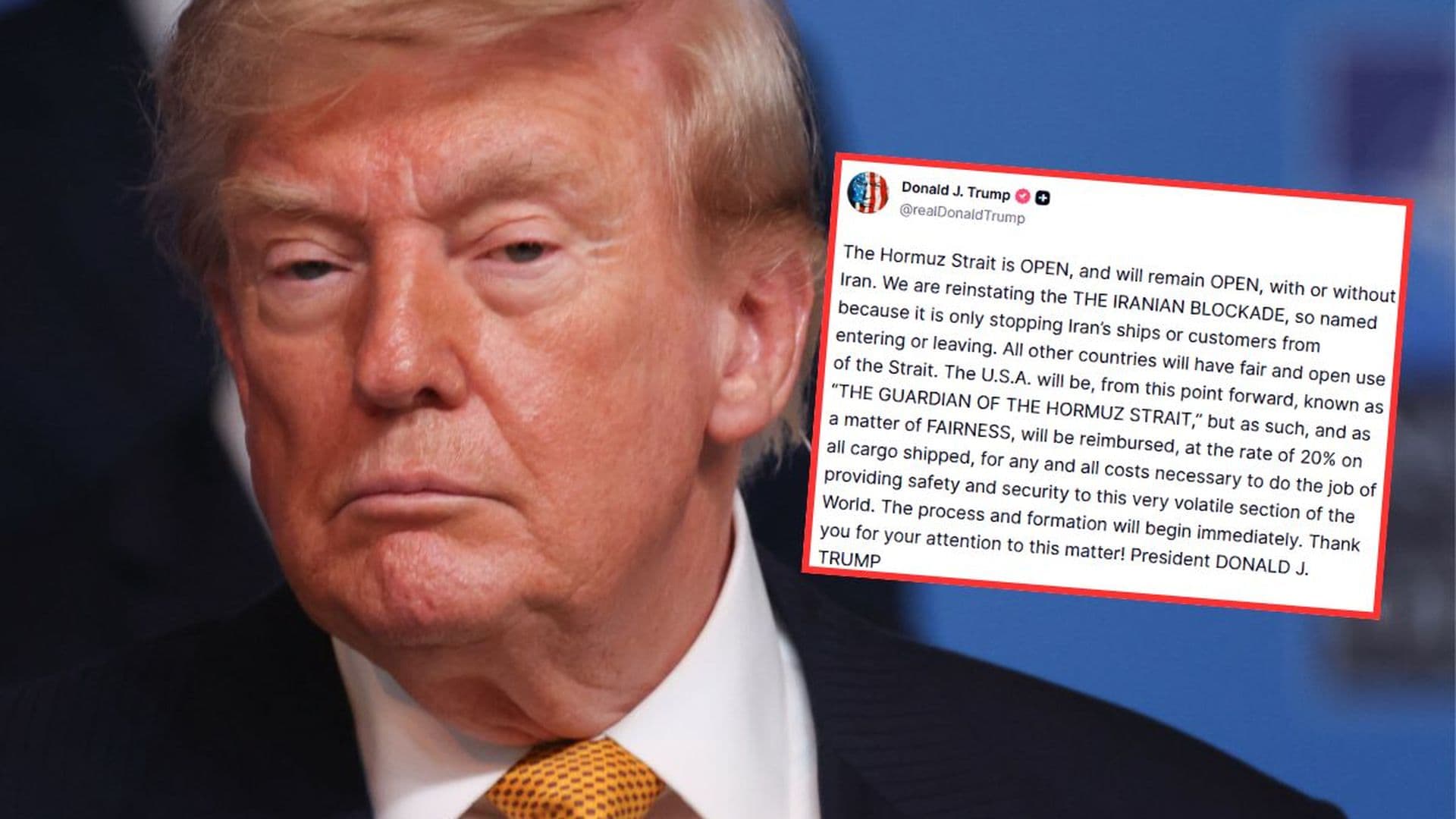Trump przejmuje kontrolę nad Cieśniną Ormuz. Chce opłat. „Nazwiemy się aniołem stróżem”