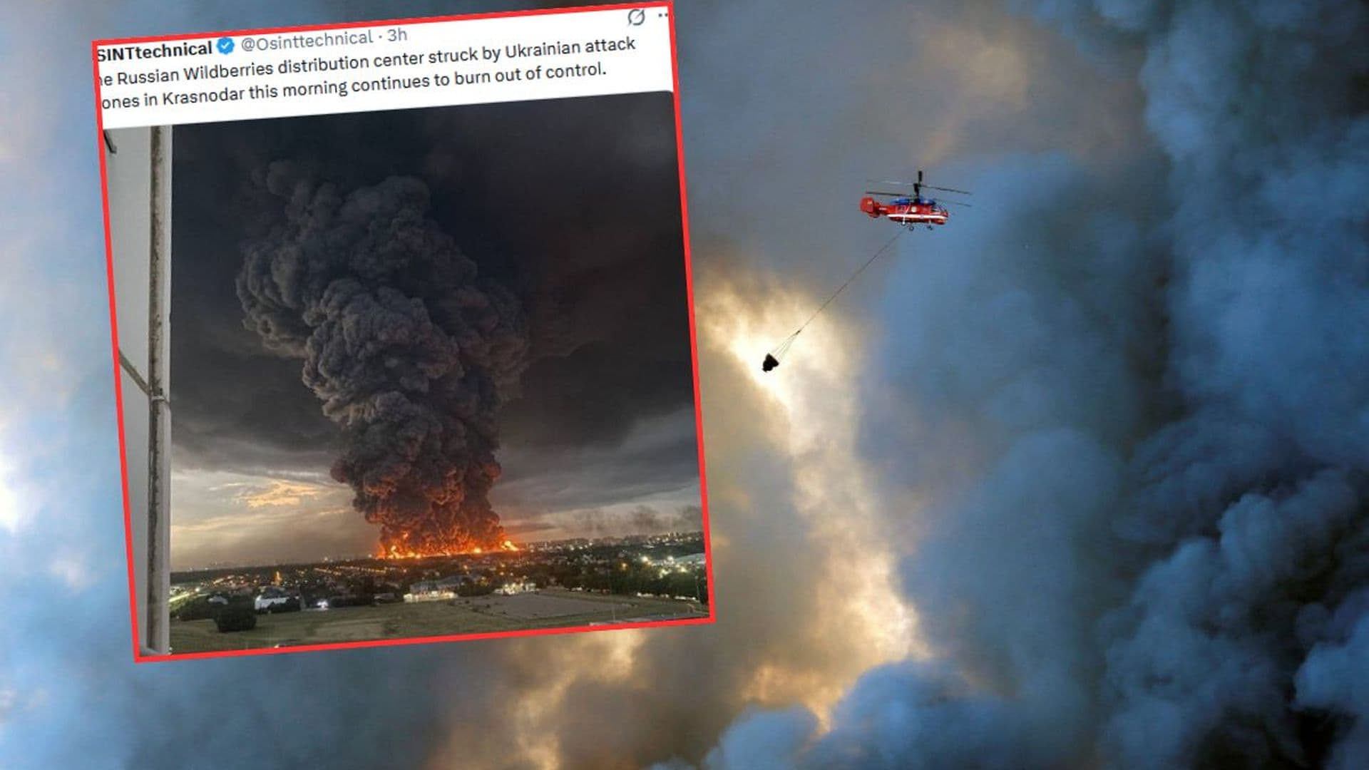 „Rosyjski Amazon” w ogniu, Ukraina zaatakowała. Kłęby dymu nad miastem
