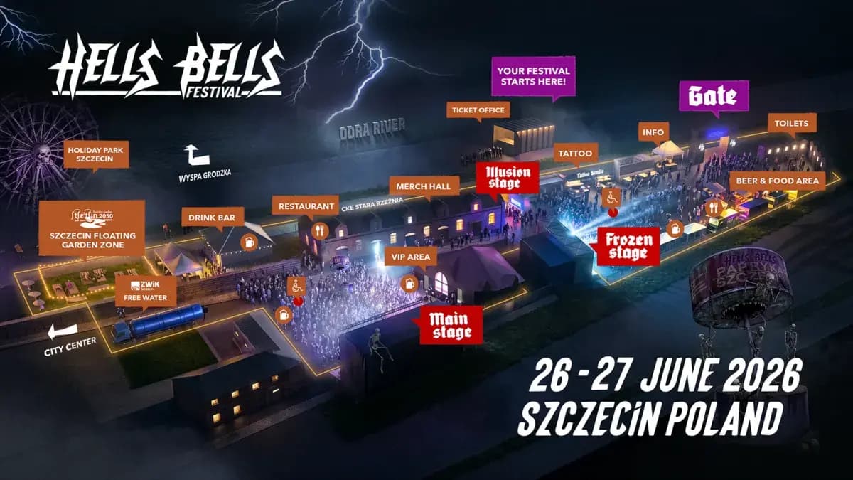 Metalowo-punkrockowy Hells Bells Festival 2026 w piekielnie upalny weekend na szczecińskiej Łasztowni