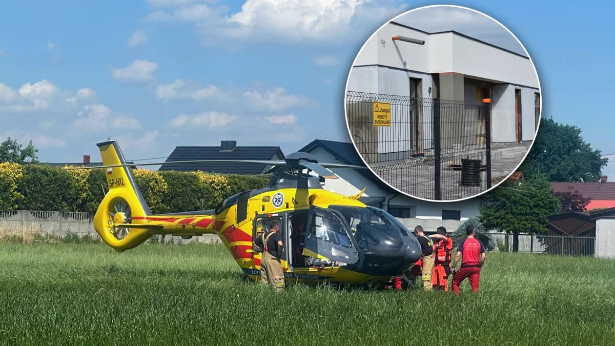 Spadł z drabiny w żłobku i stracił przytomność. Poszkodowanego zabrał LPR