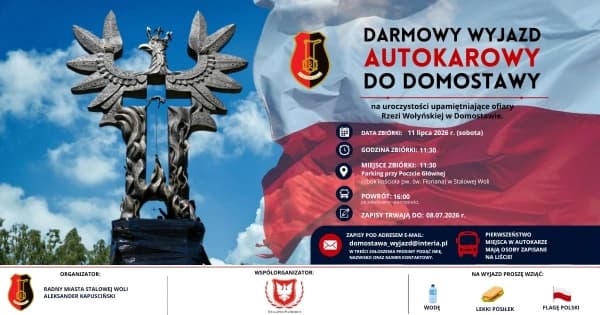 Bezpłatny wyjazd do Domostawy na uroczystości rocznicowe