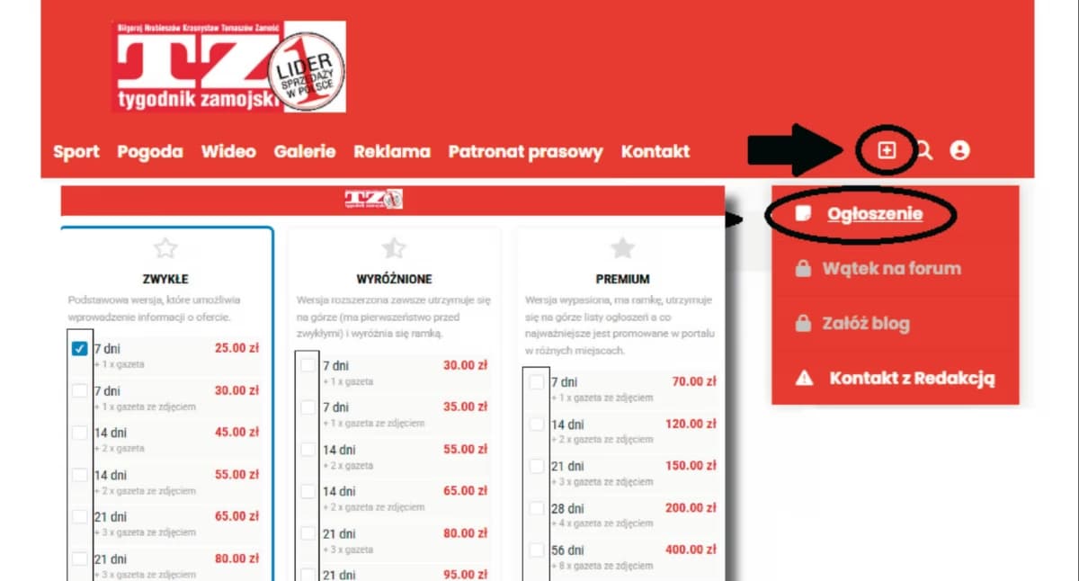Nadaj ogłoszenie drobne przez www.tygodnikzamojski.pl!