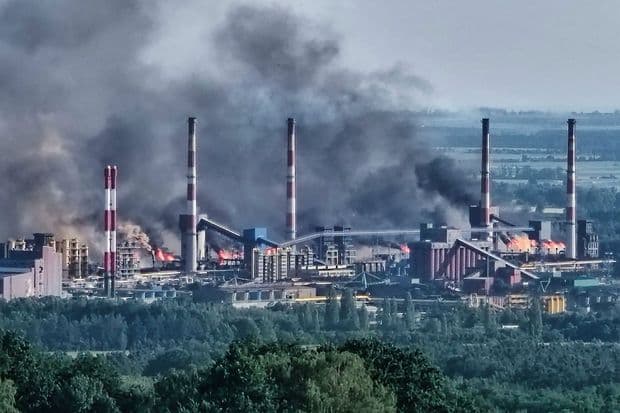 Kłęby dymu w Zdzieszowicach