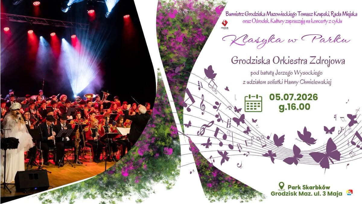 Inauguracja cyklu „Klasyka w Parku”! Zagra Grodziska Orkiestra Zdrojowa