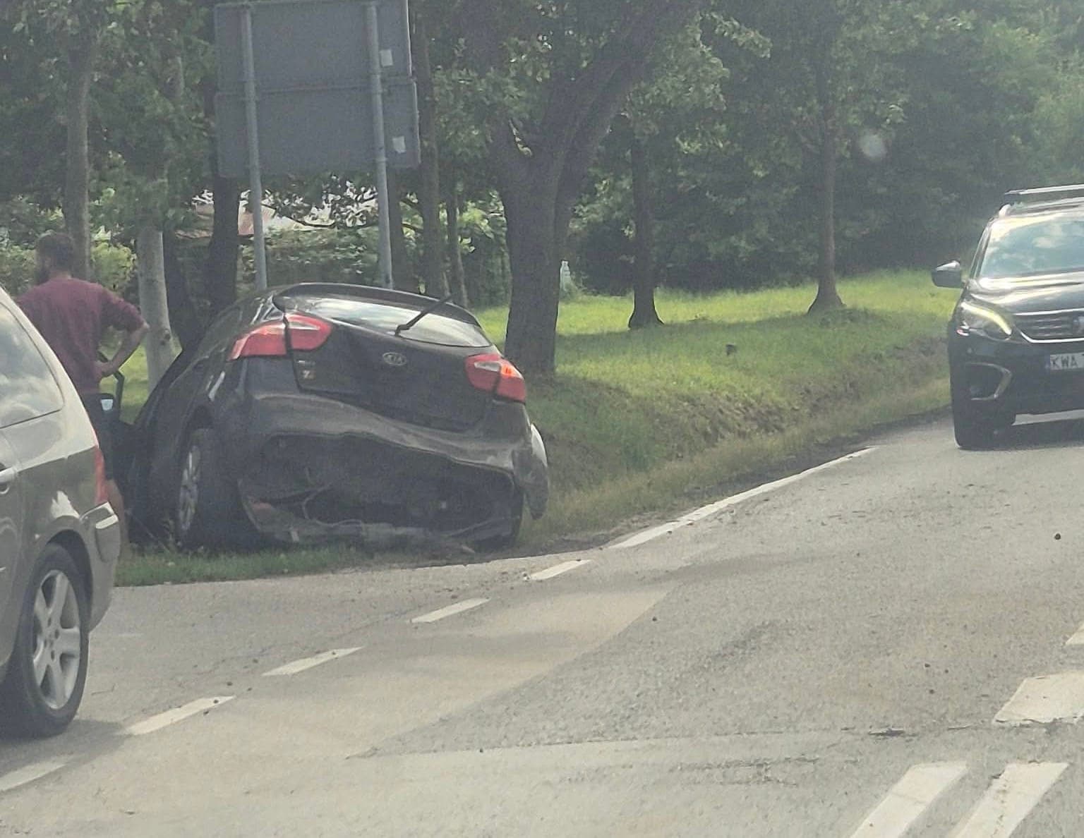 Kolizja na granicy Kleczy Dolnej i Wadowic