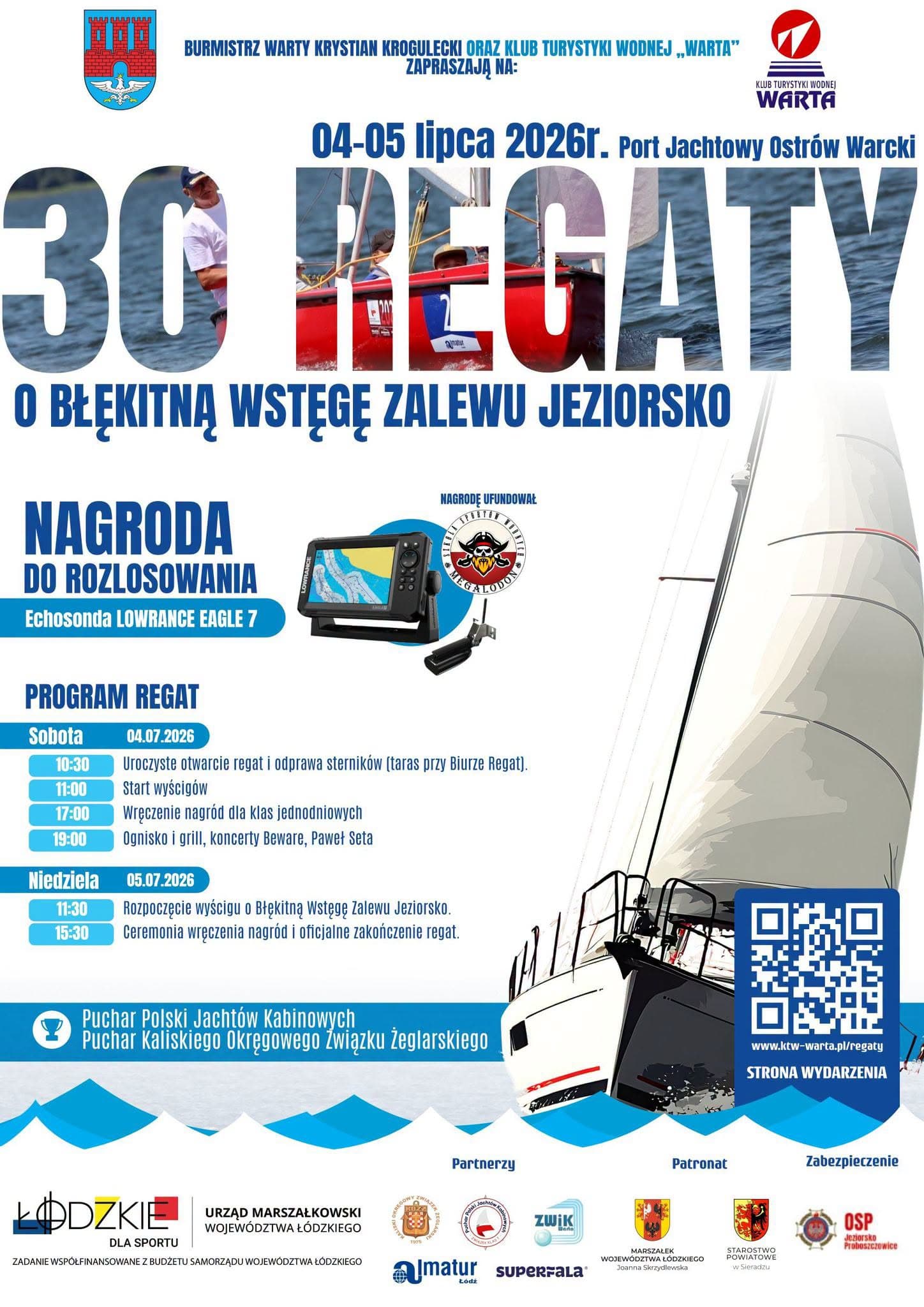 Jubileuszowe 30. Regaty o Błękitną Wstęgę Zalewu Jeziorsko