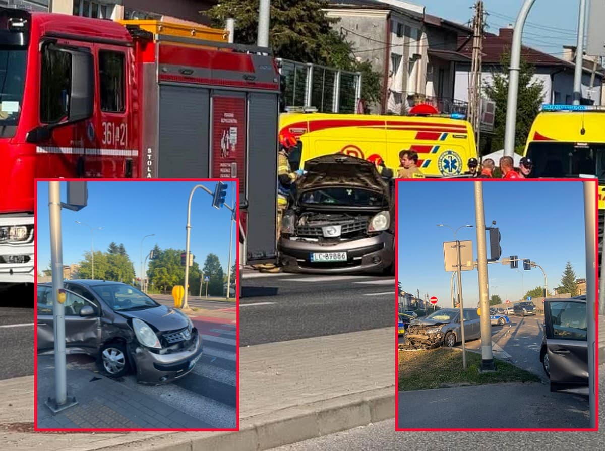 Policjant sprawcą wypadku. Pędzący nieoznakowany radiowóz wjechał w Nissana