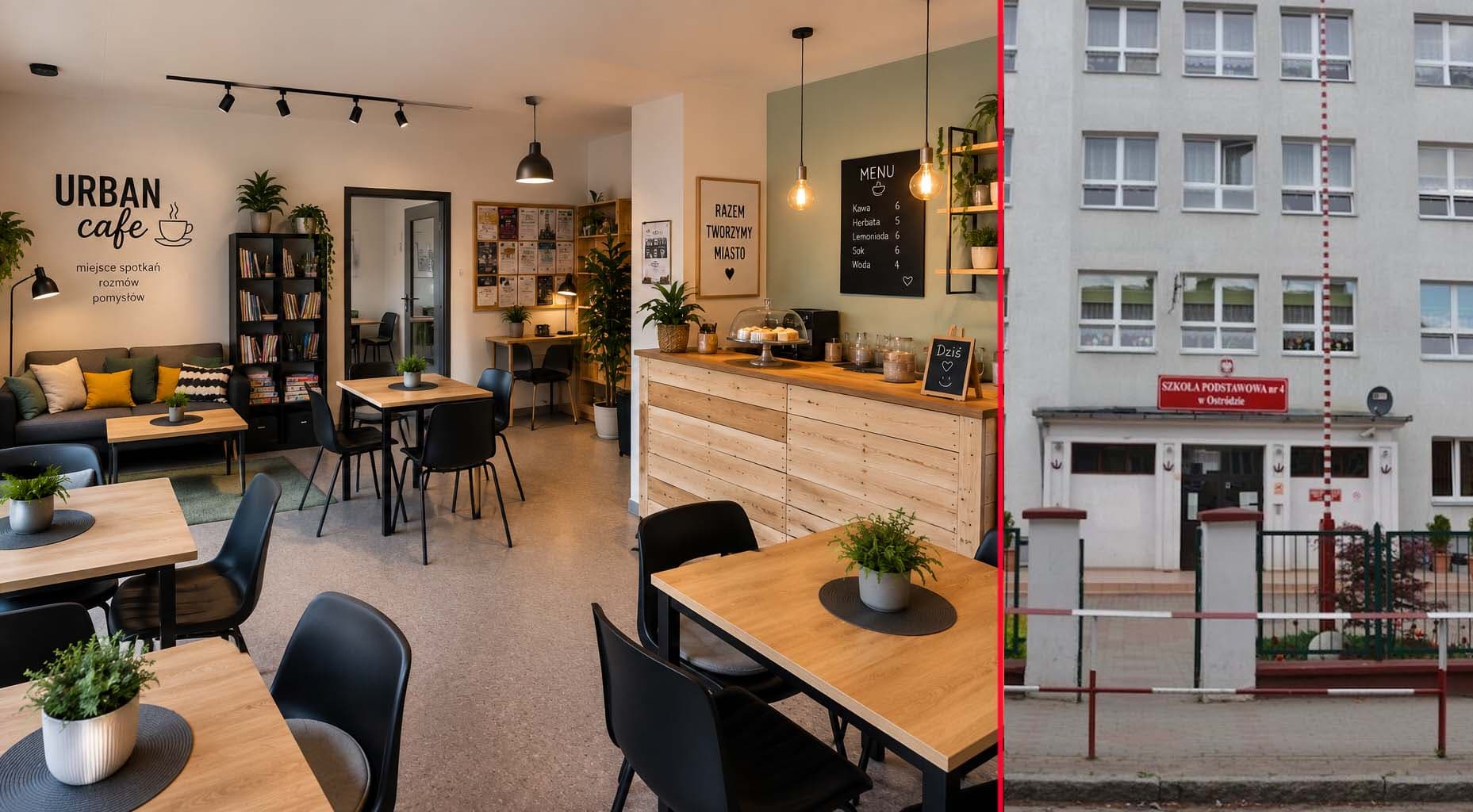 URBAN CAFE OSTRÓDA – KAWIARNIA W BUDYNKU MAŁEJ ”CZWÓRKI”
