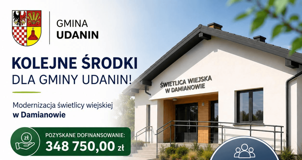 Gmina Udanin pozyskała kolejne środki zewnętrzne na rozwój lokalnej infrastruktury