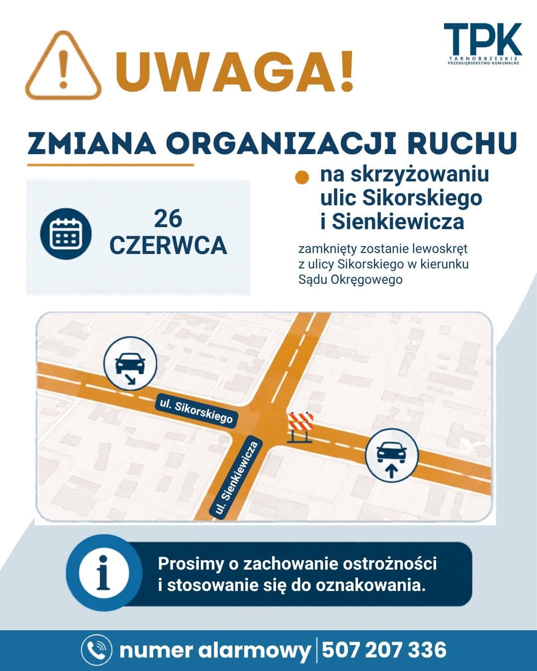 Utrudnienia w ruchu na głównej krzyżówce w mieście
