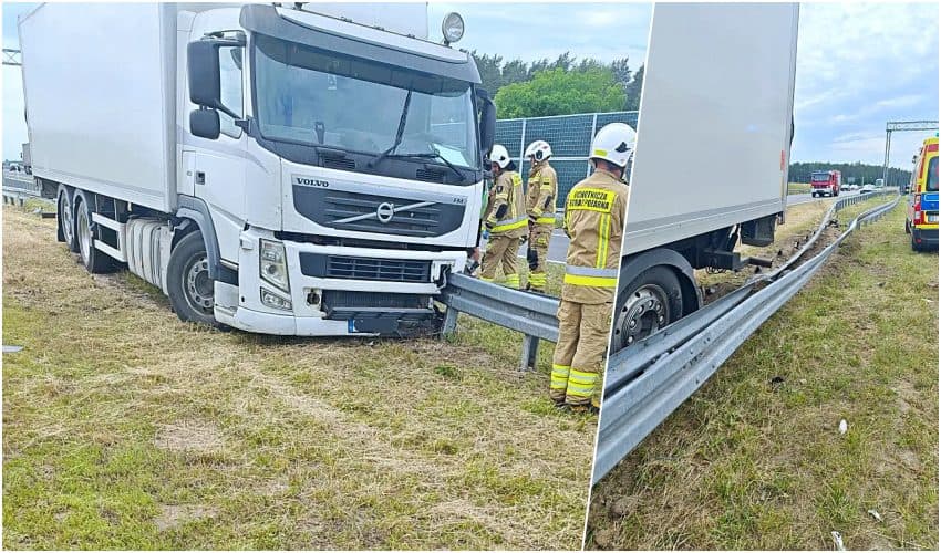 Interwencja wysokomazowieckich służb na S8. Ciężarówka brała udział w zdarzeniu drogowym