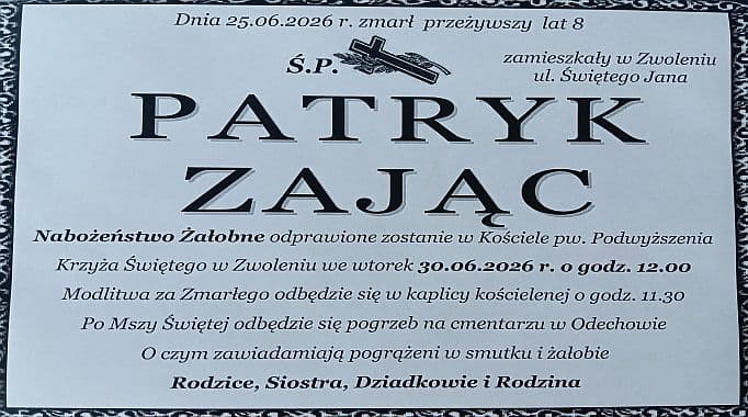 Ostatnie pożegnanie 8-letniego Patryka