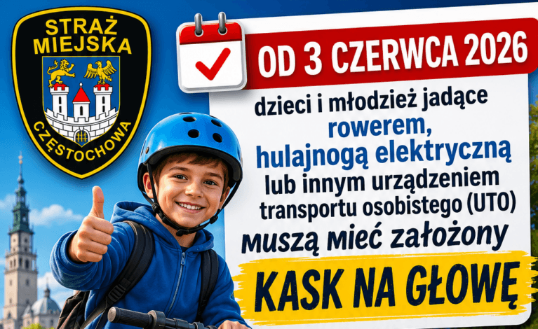 Straż Miejska przypomina: Dzieci i młodzież do 16 roku życia muszą jeździć w kaskach na rowerach czy hulajnogach elektrycznych