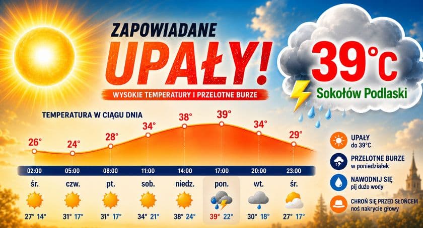 Czeka nas fala upałów, a później gwałtowne burze! Służby w gotowości.