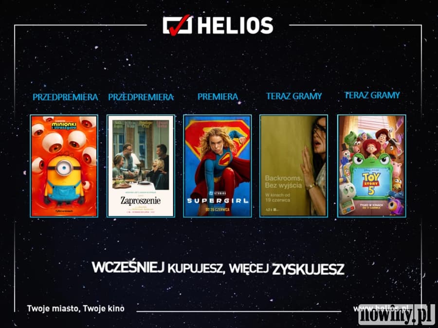 Od „Supergirl” po nocne maratony - filmowy początek wakacji w Heliosie