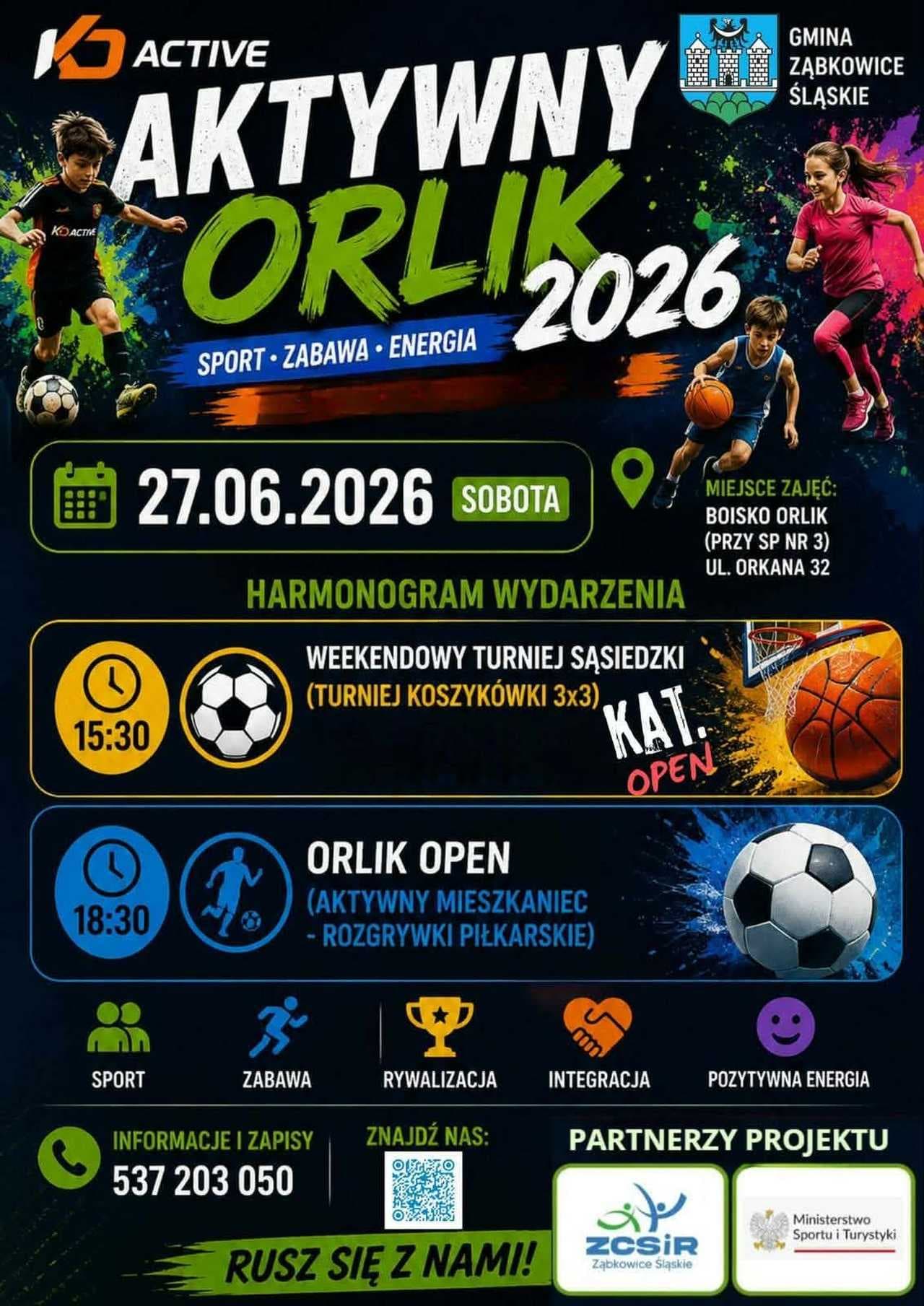 27.06, Ząbkowice Śląskie: Aktywny Orlik 2026 - Turniej Sąsiedzki i Orlik Open
