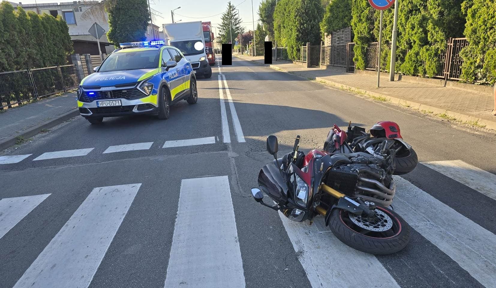 Wypadek motocyklisty w Szamotułach. Poszkodowany trafił do szpitala
