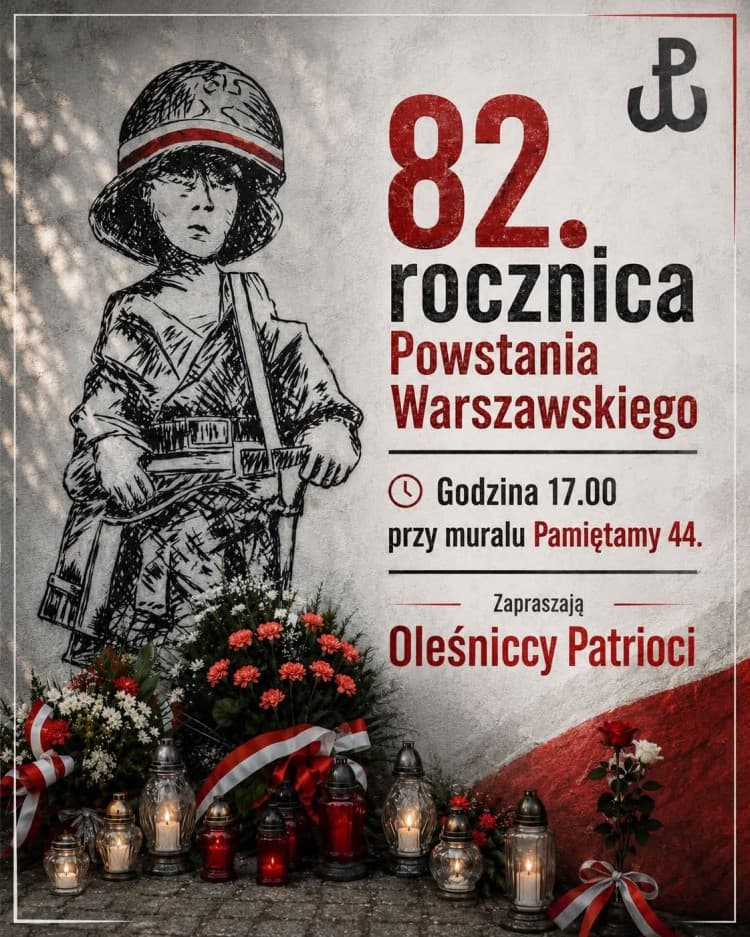 82. rocznica Powstania Warszawskiego. Oleśniccy Patrioci zapraszają
