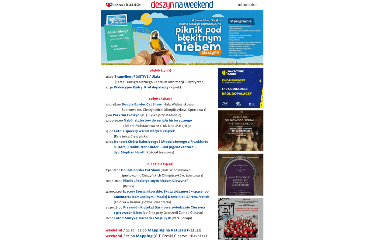 Cieszyn: Zróżnicowany weekend pełen atrakcji