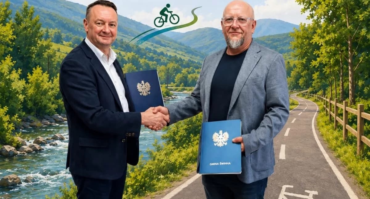 Nowa trasa rowerowa VeloKoszarawa w gminie Świnna: podpisano umowę na budowę 1