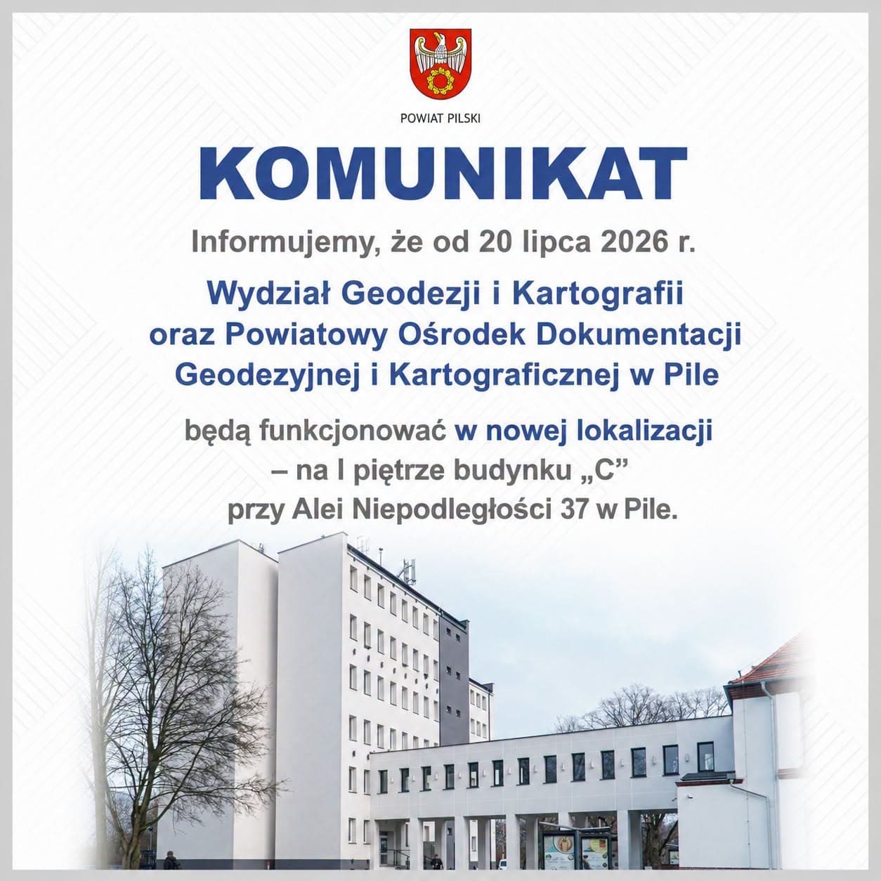 PIŁA. Zmiana siedziby Wydziału Geodezji i Kartografii
