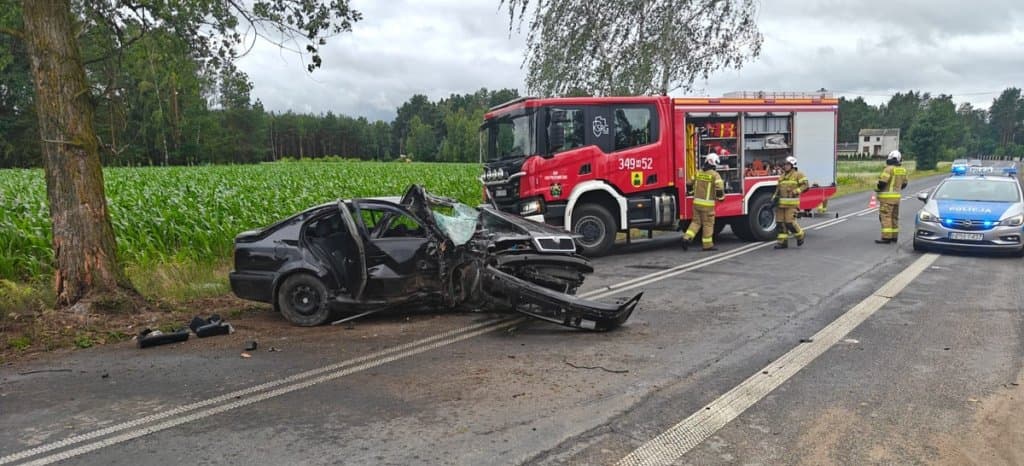Powiat ostrołeckiWypadek o świcie pod Ostrołęką. Za kierownicą 21-latek. Policja apeluje 1