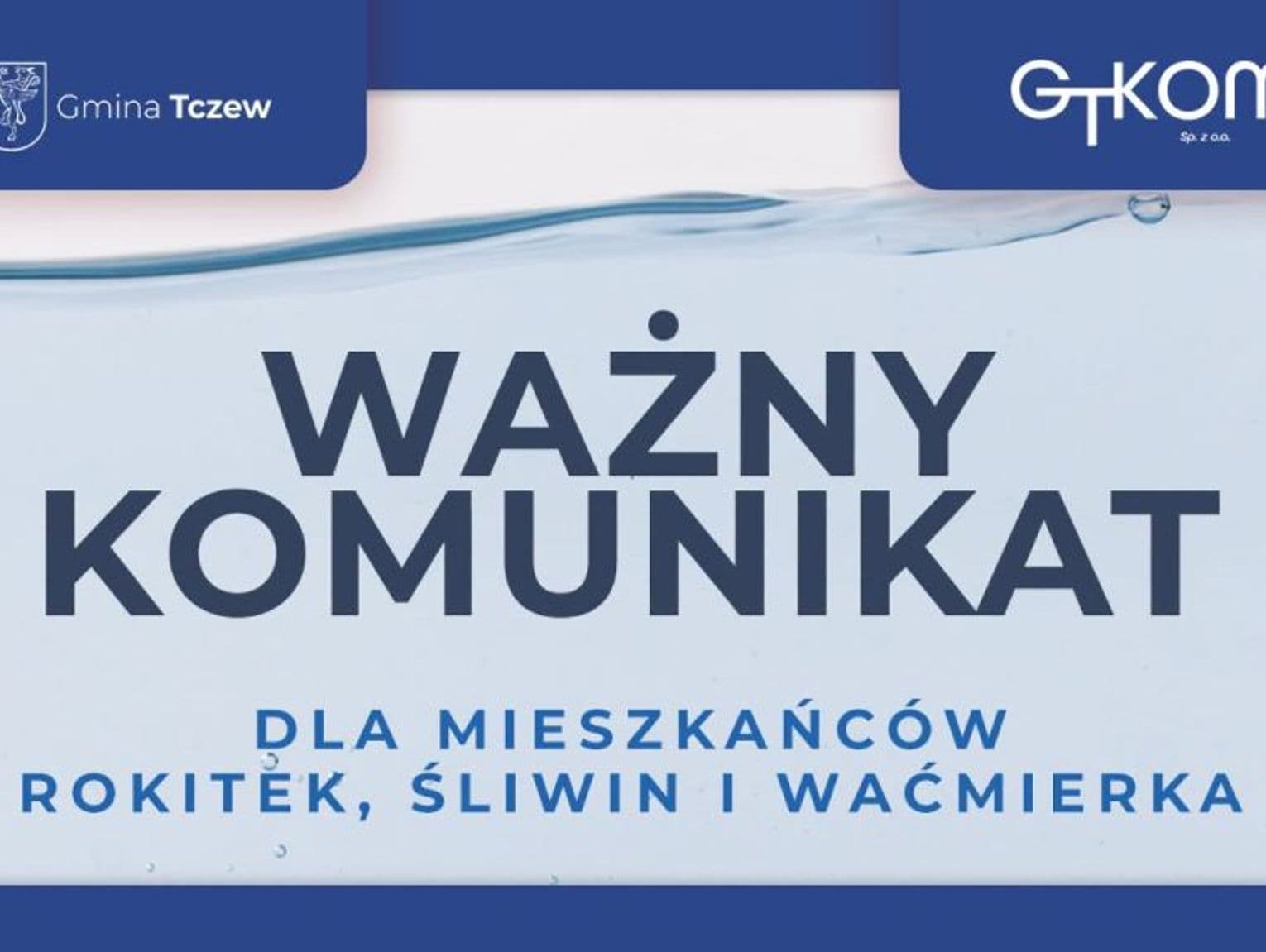 UWAGA! Podwyższona obecność mikroorganizmów w sieci wodociągowej!