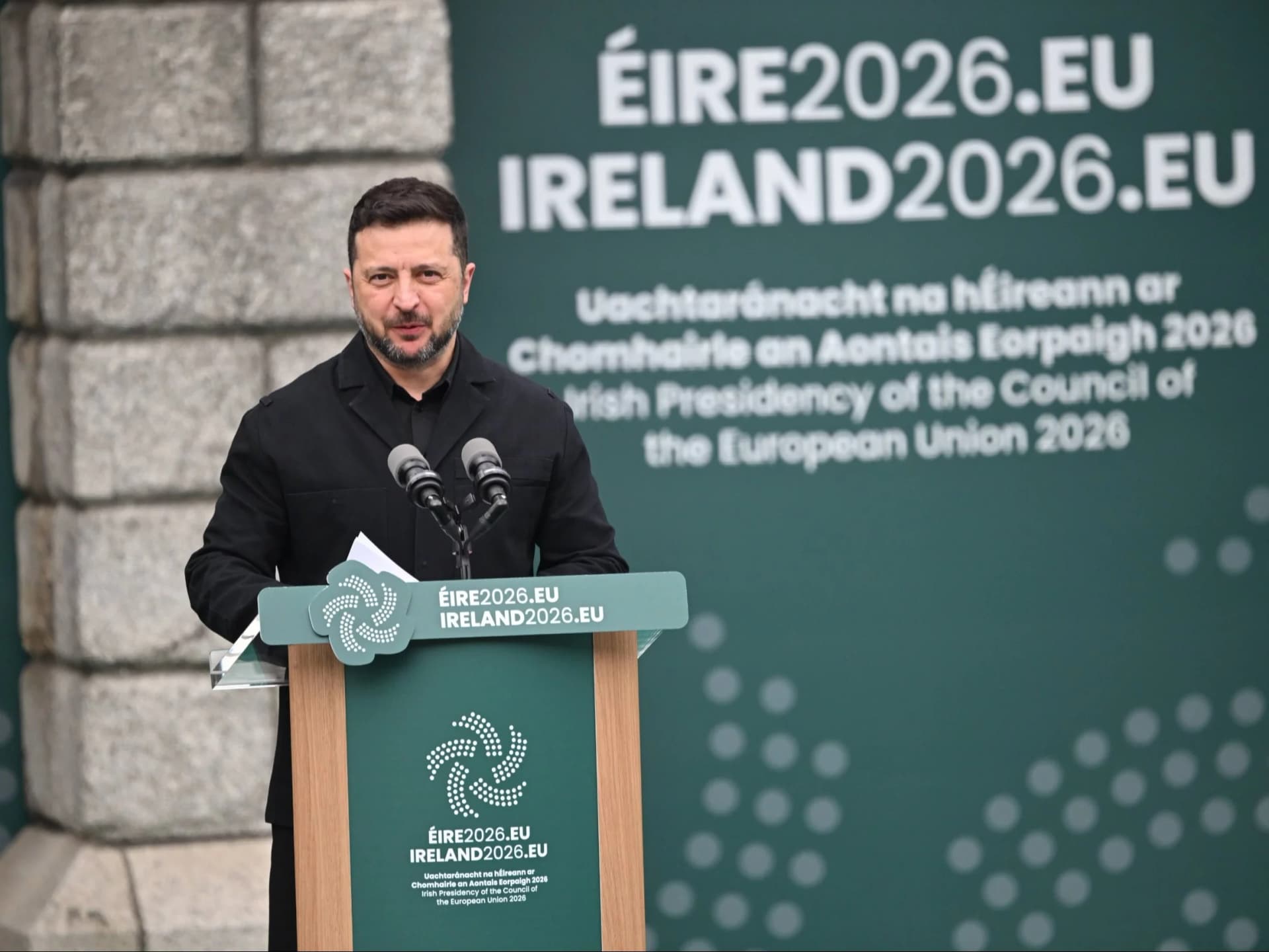 Irlandia obejmuje przewodnictwo w Radzie UE. Zełenski wystąpił na uroczystości