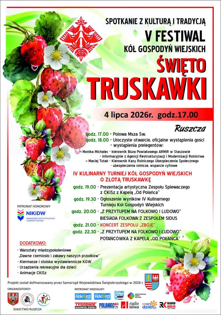 Ruszcza: V Festiwal Kół Gospodyń Wiejskich „Święto Truskawki”