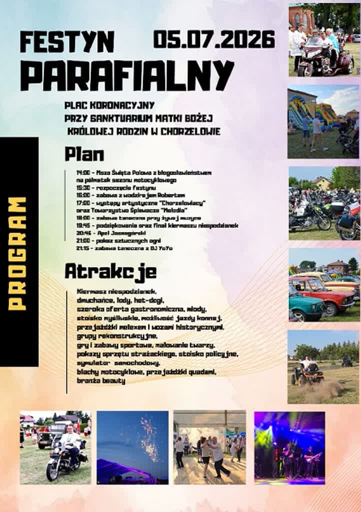 Chorzelów: Sanktuarium zaprasza na Festyn Parafialny