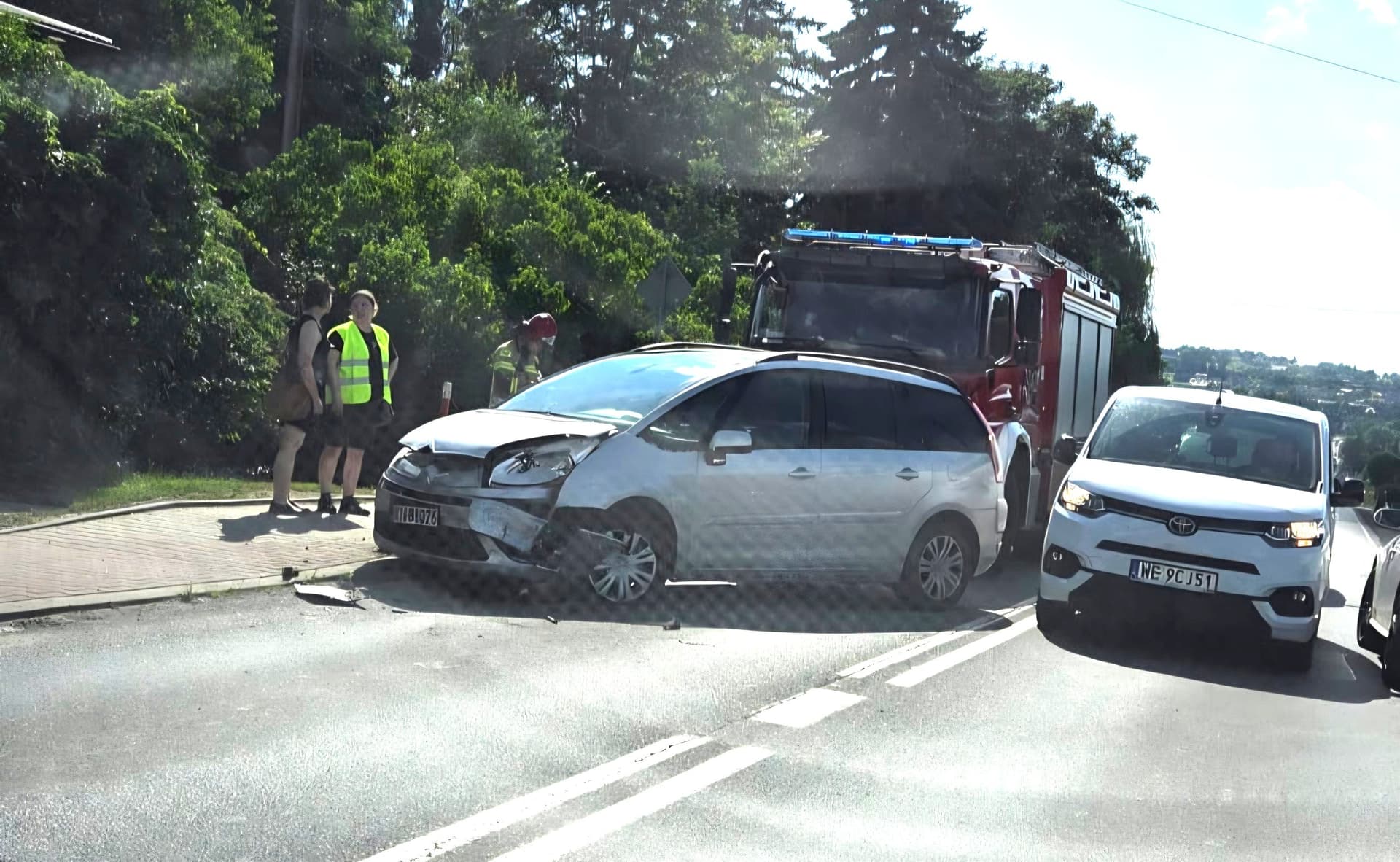 Wypadek na ul. Limanowskiej. Utrudnienia na trasie Nowy Sącz – Limanowa
