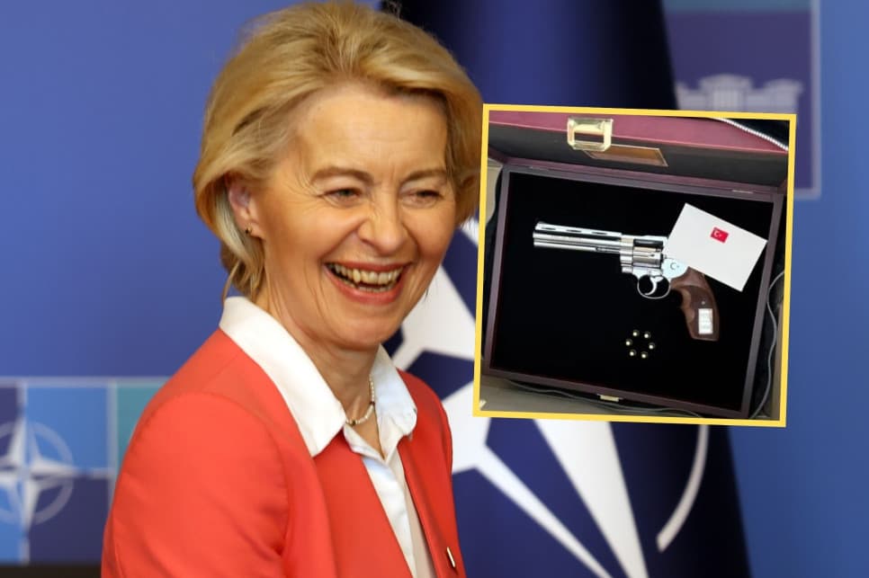 Ursula von der Leyen też dostała pistolet od Erdogana, ale odda