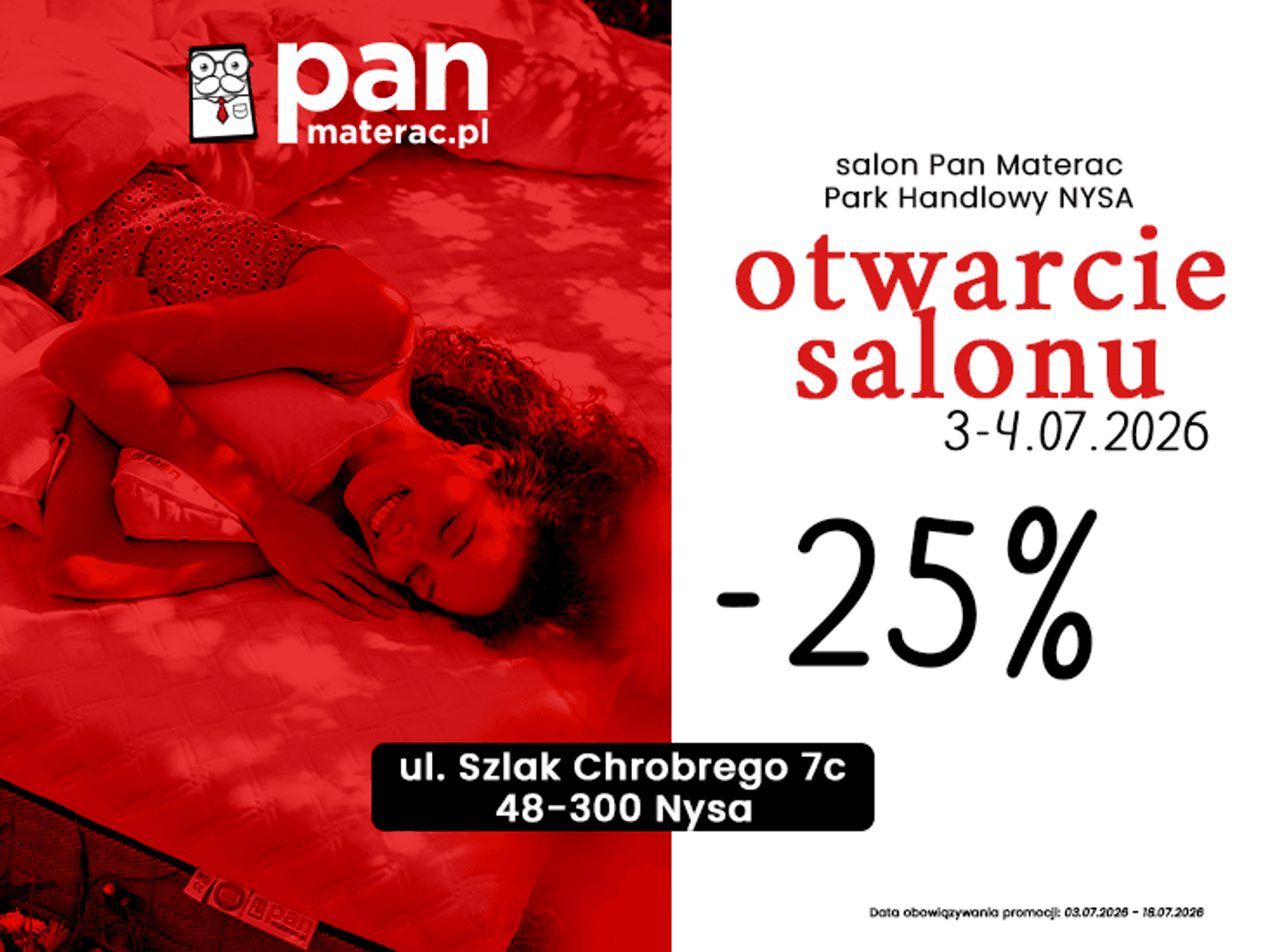 Wielkie otwarcie salonu Pan Materac w Nysie!