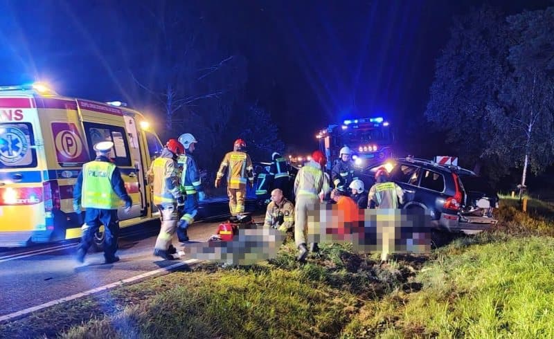 Tragiczny finał nocnej podróży. Nie żyje 17-letni kierowca po czołówce na DK58. Szczegóły