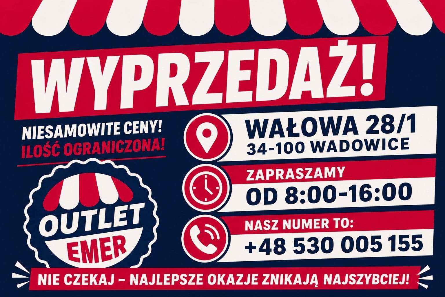 Niesamowita wyprzedaż w Outlet Emer w Wadowicach. Okazje, których trudno nie zauważyć