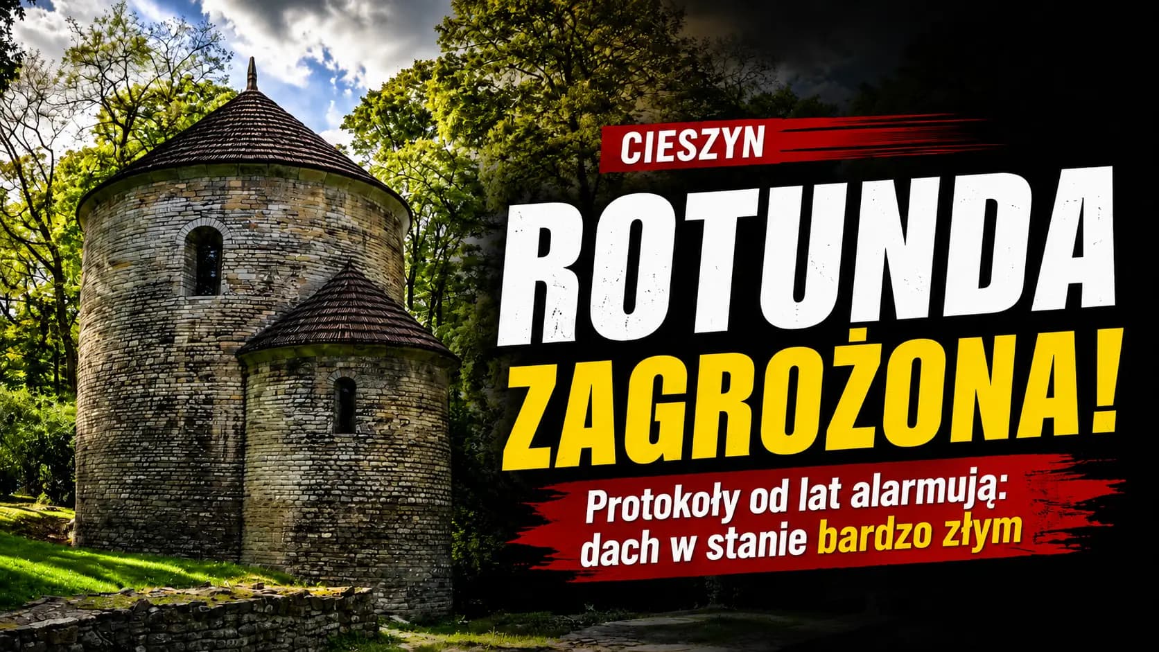 Rotunda na banknocie, dach w stanie bardzo złym. Czy Cieszyn czeka na kolejną katastrofę?