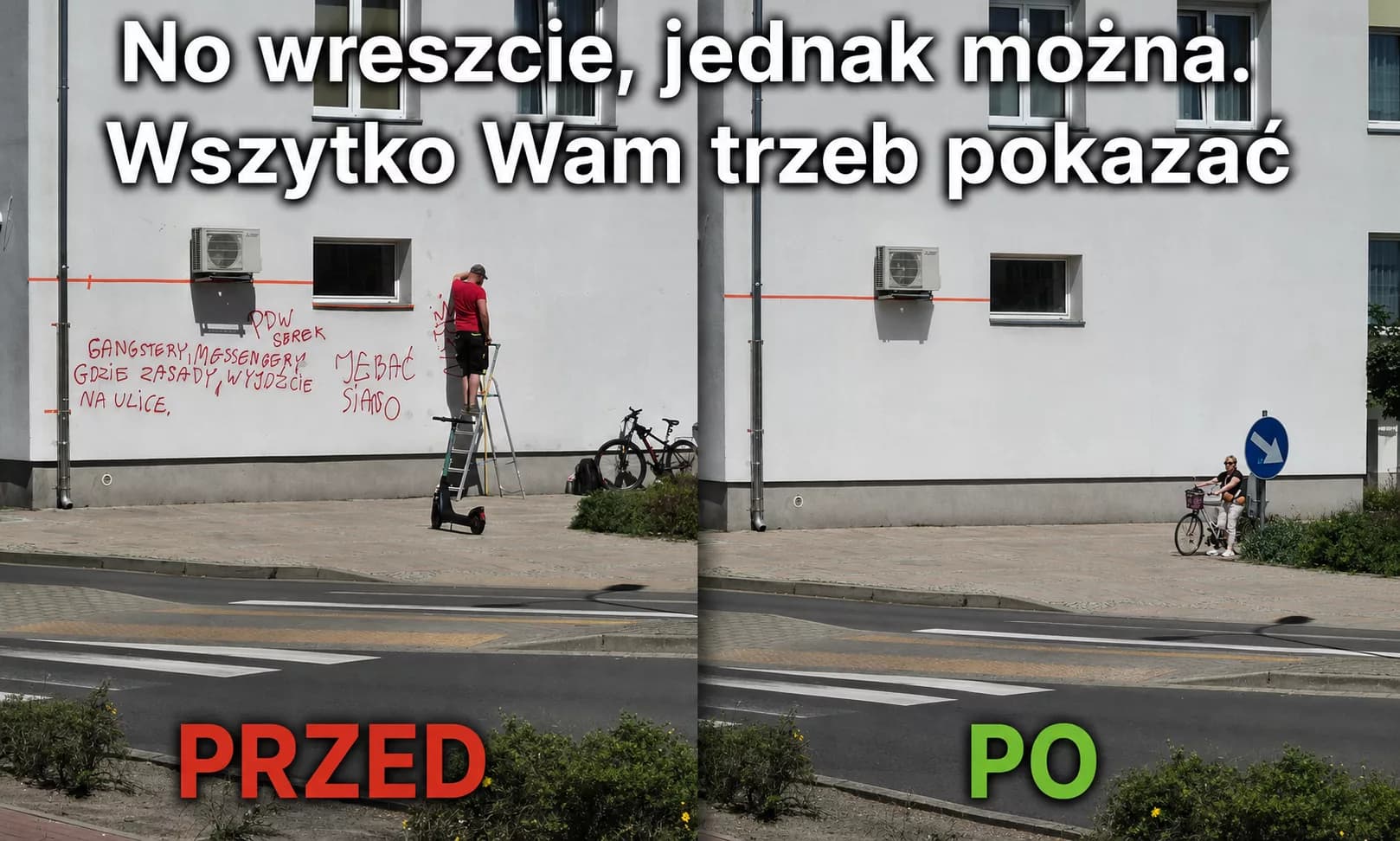 No wreszcie, jednak można! Wulgarny napis zniknął z centrum Świnoujścia. Wszystko trzeba pokazać palcem ?