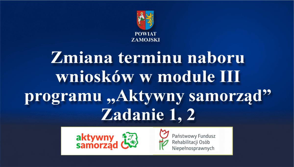 Zmiana terminu naboru wniosków w module III programu "Aktywny samorząd"