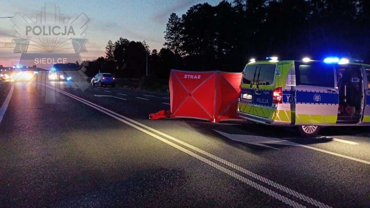 Tragiczny wypadek na DK63 w Mościbrodach. Nie żyje 35‑letni pieszy