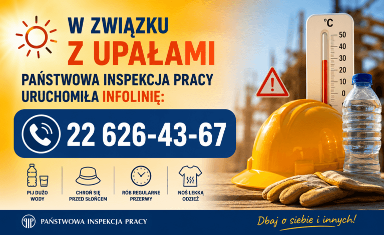 W związku z upałami Państwowa Inspekcja Pracy uruchomiła infolinię